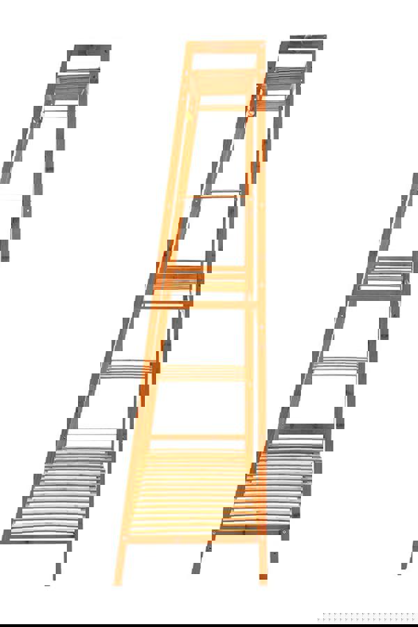 Living and Home Bamboo Clothing Garment Rack 7 Tier Storage Shelf Coat Clothes Hanging Rack - Brown