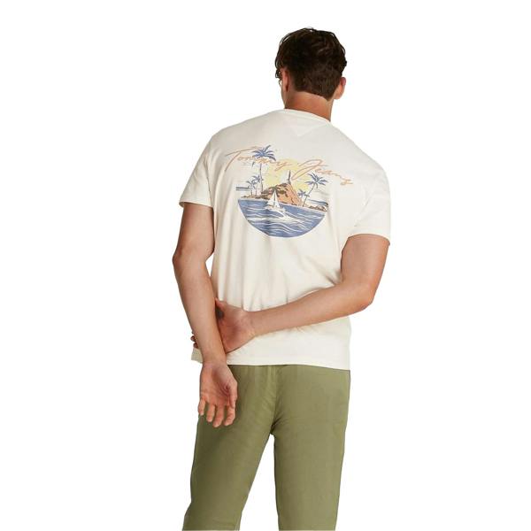 Tommy Jeans Mens Sailing Scene Crew Neck T-Shirt - Antique White - 