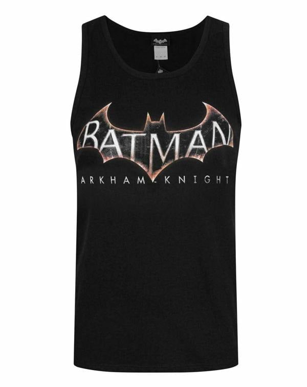 DC Comics Mens Black Batman Arkham Knight Logo Vest