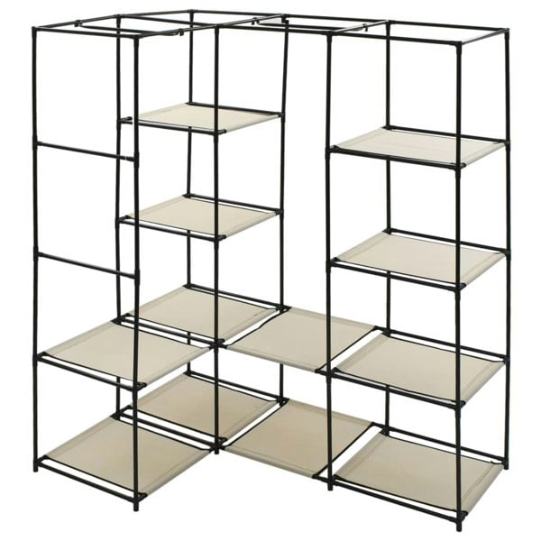 Berkfield Corner Wardrobe Cream 130x87x169 cm