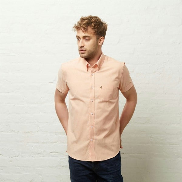 Gabicci V54GW01 Mens Perez Short Sleeve Oxford Shirt Gabicci Vintage - PEACH