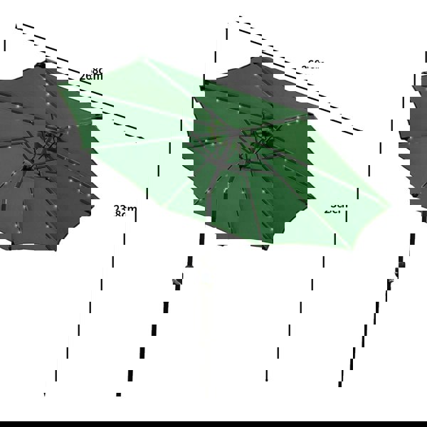 Monstershop Green 2.7m LED Tilt Parasol