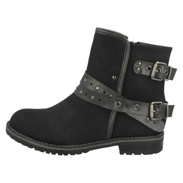 Spot On Ladies Spot On Low Heel Ankle Boots F50708