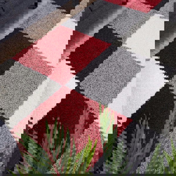 Myshaggy Geometric Red Rug