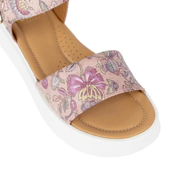 Embassy London Amalfi - Pink & Paisley - Women's 1.3 inch Flatform Leather Sandal