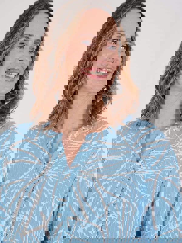 TIGI Linear Palm Textured Viscose Top