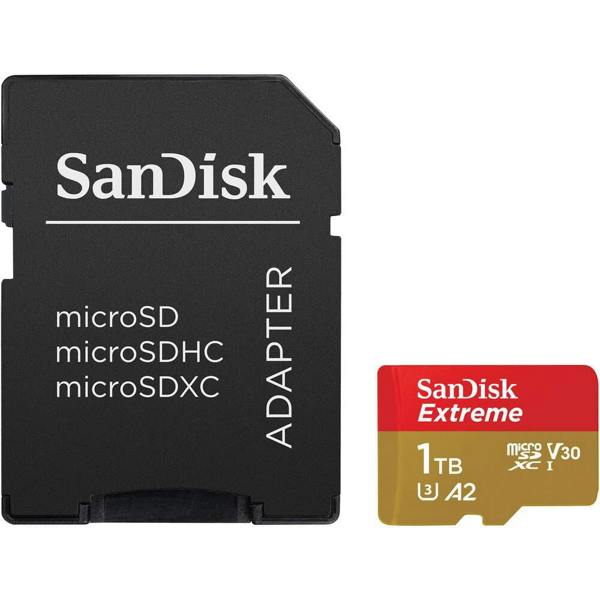SanDisk Extreme microSDXC 190MBs UHSI U3 V30 with Adapter 1TB