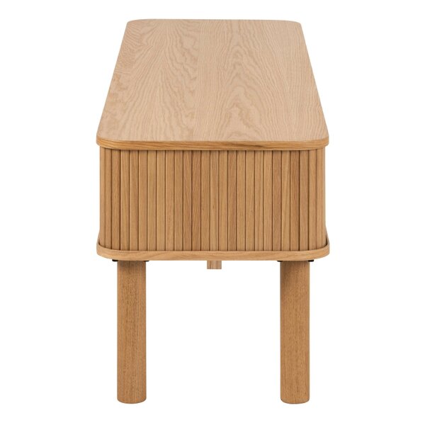 Wyld Haus Copenhagen Natural Oak Wood Etched TV Unit 2 Tambour Doors