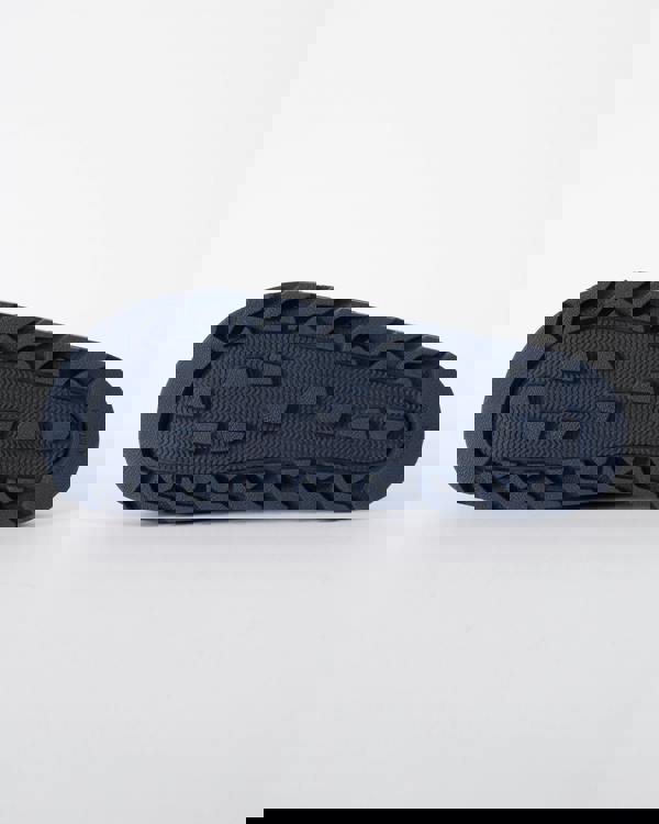 sole shot of HUGO Evander Mens Logo Sandals with Double Touch-Closure Straps in Dark Blue