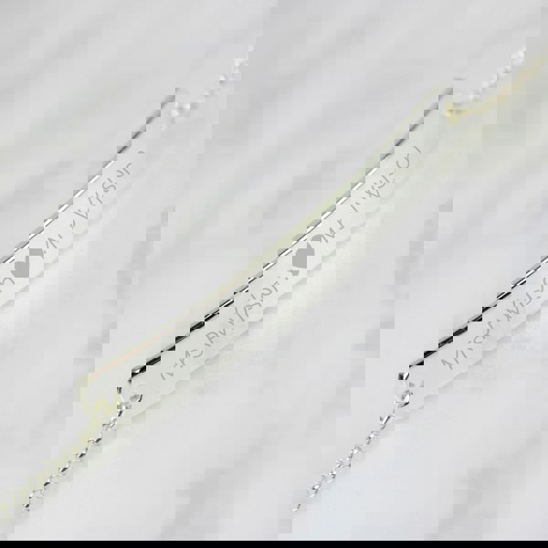 Personalised Memento Company Personalised Silver Tone Heart Bar Bracelet