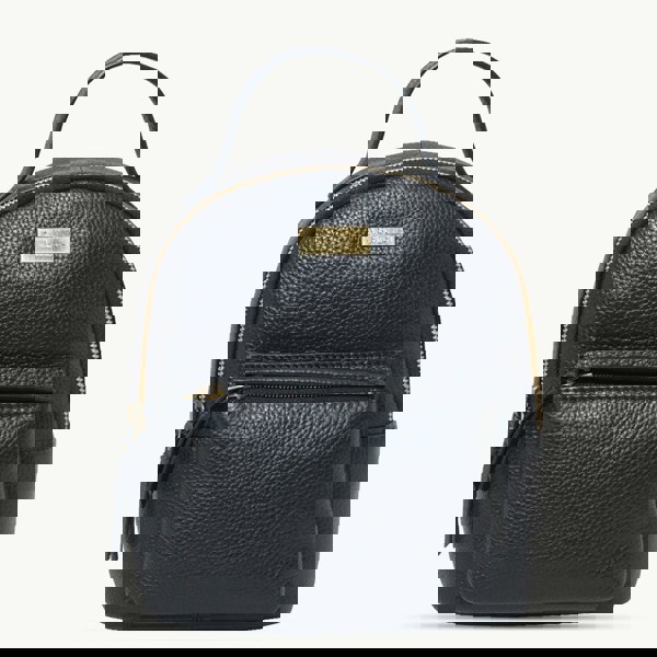 Assots London 'Betty' Black Zip Top Mini Pebble Grain Leather Backpack