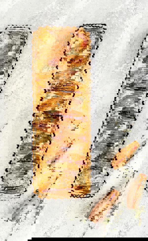 MasterClass Non-Stick Loose Base Rectangular Fluted Flan / Quiche Tin