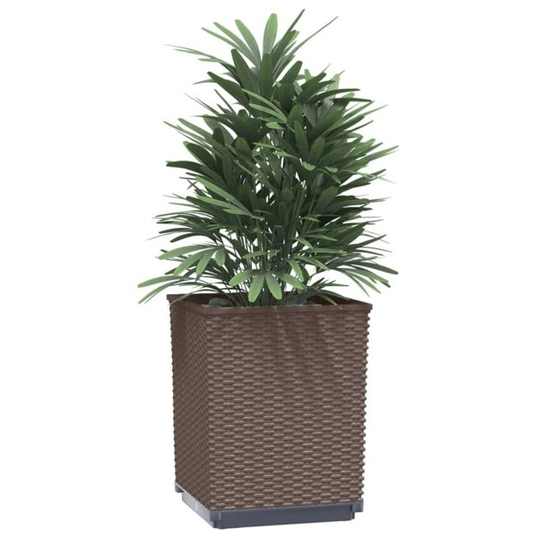 Berkfield Planters 4 pcs Brown 30x30x37 cm Polypropylene