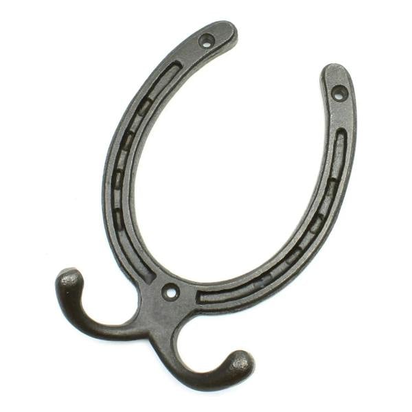 Antique Cast Iron Horseshoe Double Hook