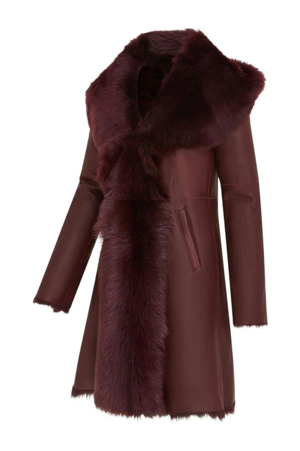 Infinity Leather Womens Toscana Sheepskin Leather Hooded Trench Coat - Coast
