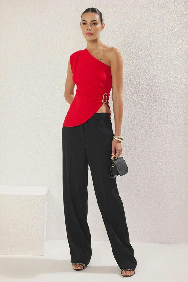 WOVCOR Plain Boat Neck Sleeveless Knitted Scuba Party Blouse