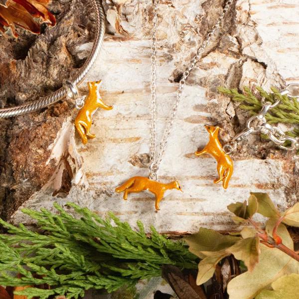 Mylee London Fox Necklace - Enamelled Sterling Silver