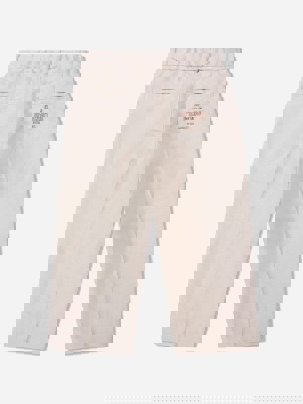 Fendi Kids Fendi Boys Cotton And Linen Trousers in Beige