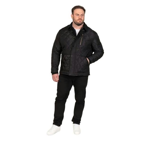 Duke Mens Landon D555 Quilted Corduroy Collar Kingsize Jacket - Black - 