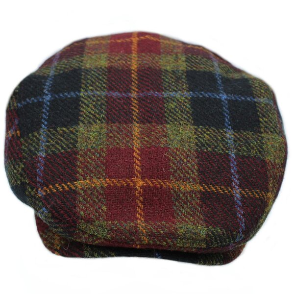 Heather Hats & Accessories Harris Tweed Traditional Flat Cap, Satin Lining, Outdoor Wear, Berry