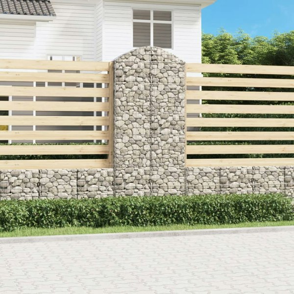 Berkfield Arched Gabion Basket 100x30x220/240 cm Galvanised Iron
