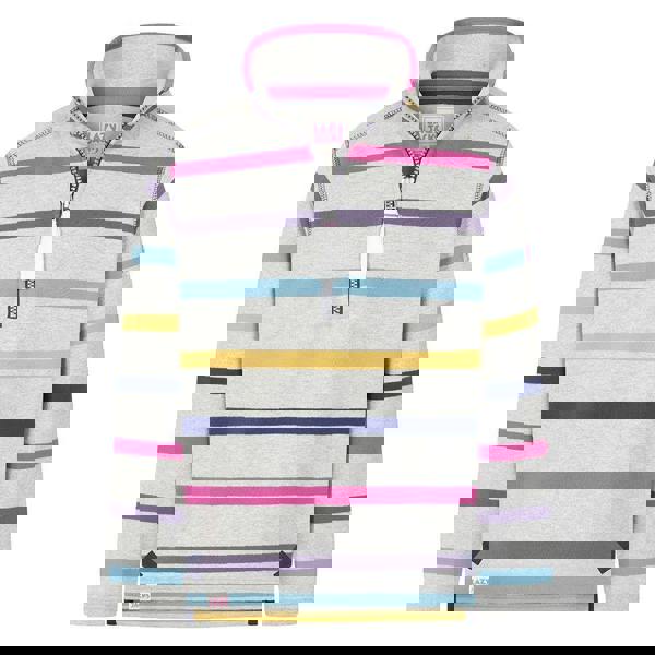 Lazy Jacks Kids Striped Quarter Zip Sweatshirt - Grey Marl