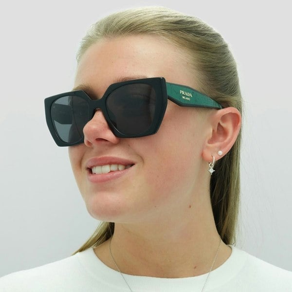 Prada Sunglasses PR15WS 1AB5Z1 Black Dark Grey Polarized