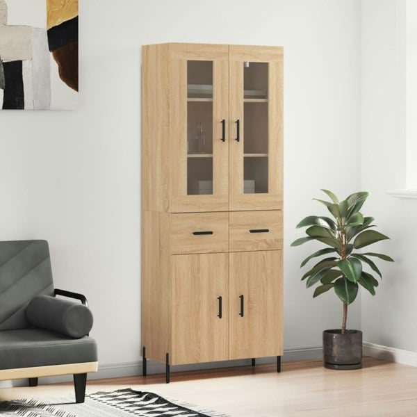 Berkfield Highboard Sonoma Oak 69.5x34x180 cm Engineered Wood