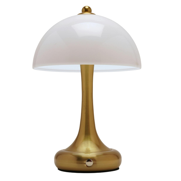 Hestia Bronze Domed Opaque Glass USB LED Touch Table Lamp