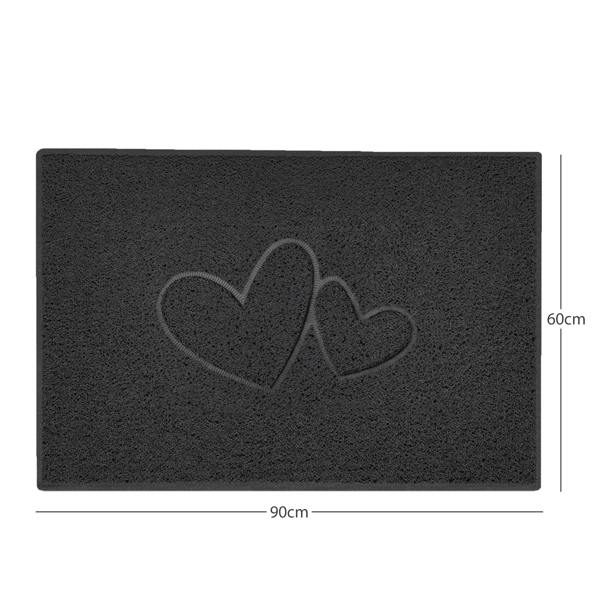 Nicoman "Double Heart" Embossed Loofah Textured Spaghetti Doormat
