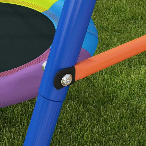 A-frame swing metal pipe joint with orange tube and blue leg