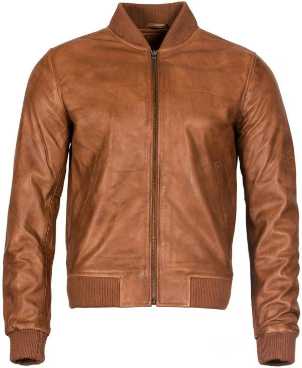 Infinity Leather Mens Retro Varsity Leather Bomber Jacket-Pretoria