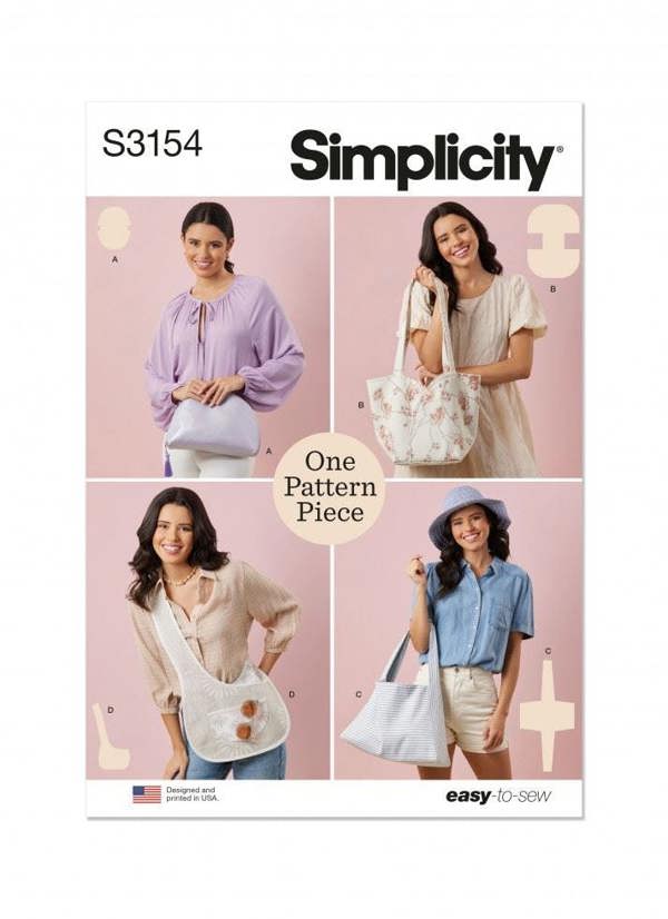 Simplicity Sewing Pattern 3154, Bags OS (One Size) - Easy, Beginner