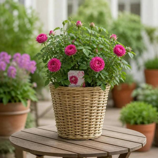 5L Rose Let's Celebrate Dark Pink Rose Bush- Beautiful Flowering Garden Plant