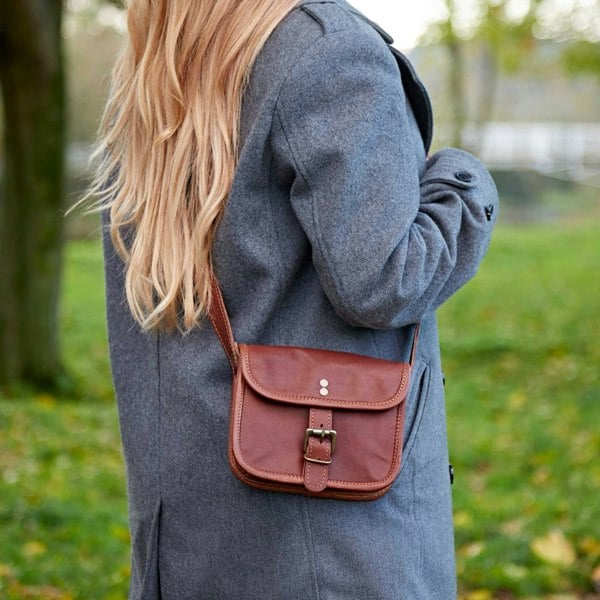 Paper High Brown Leather Crossbody Bag