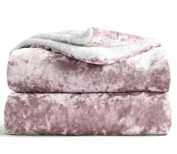 Velosso Crushed Velvet Sherpa Reverse Throw