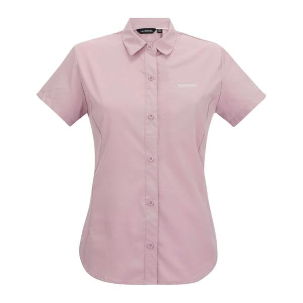 Regatta Womens/Ladies Lightweight Insect Repellent Short-Sleeved Travel Shirt - Powder Lilac Solid - 