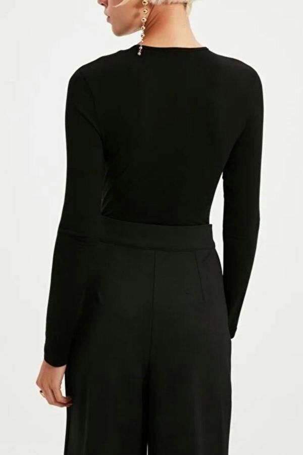 WOVCOR Deep V-Neck Knit Bodysuit