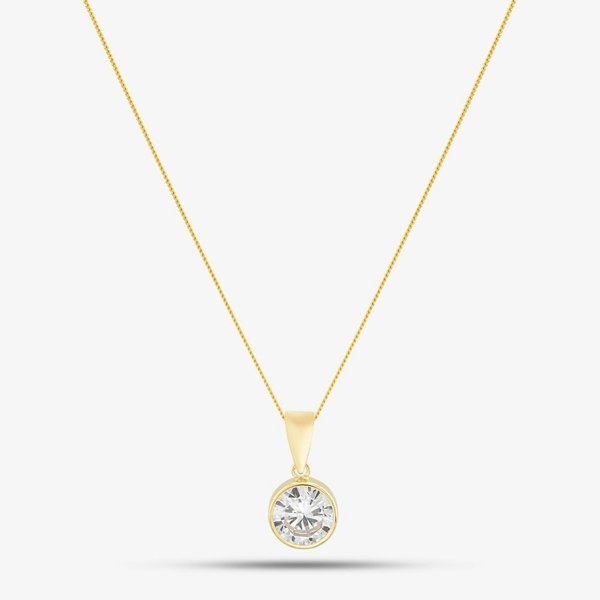 T. H. Baker 9ct Yellow Gold Cubic Zirconia Necklace 1.61.3852
