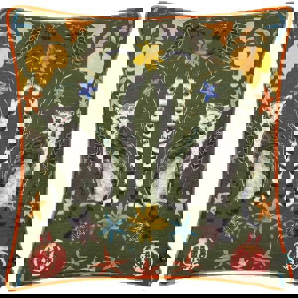 Wylder Piped Velvet Lemur Cushion Cover - Emerald