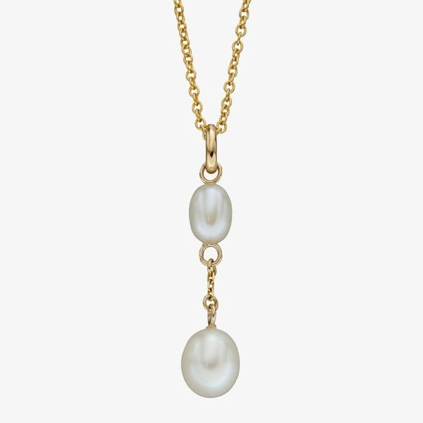 T. H. Baker 9ct Yellow Gold Freshwater Pearl Double Tier Loose Pendant GP2282W
