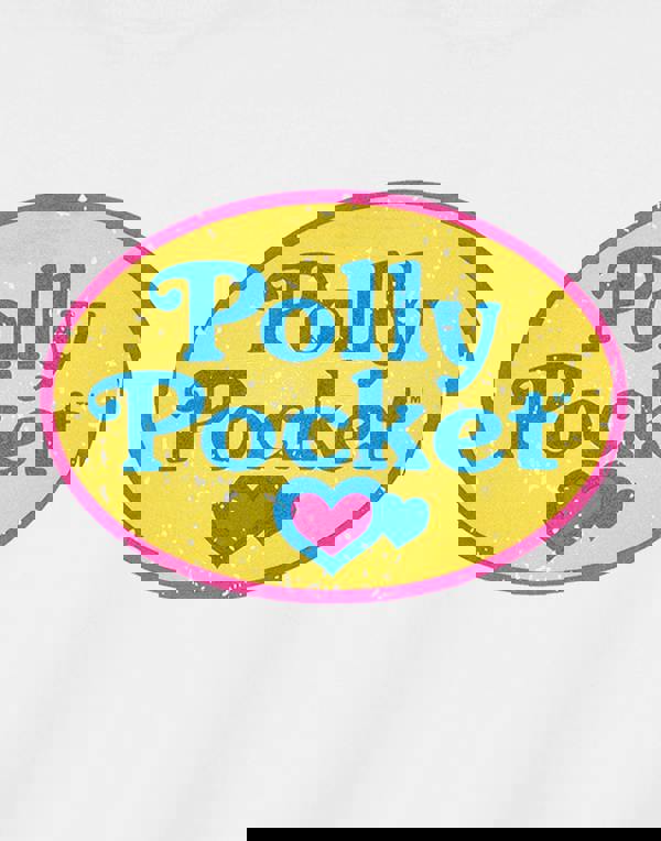 Polly Pocket Womens White Retro Logo Cropped Short Sleeved T-Shirt