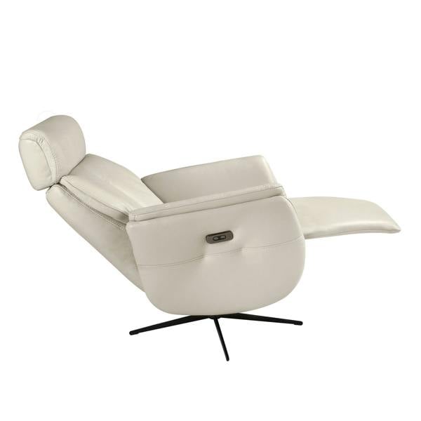 Angel Cerdá Swivel recliner armchair in pearl grey leather 5243