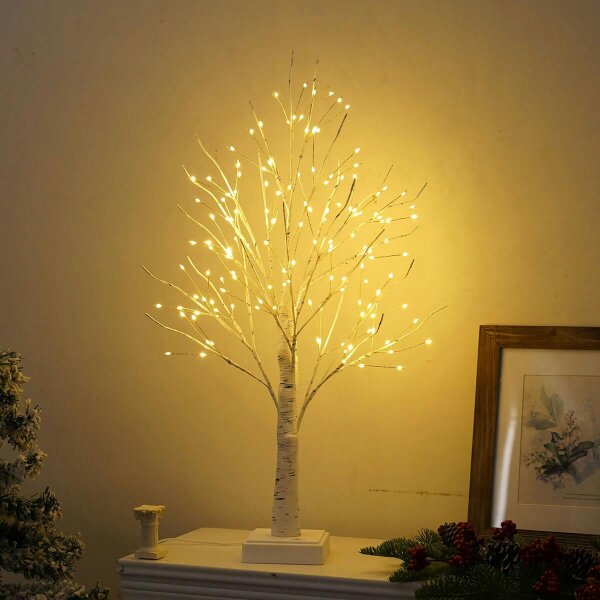 smartbies 144 Pre Lit Birch Twig Christmas Tree With Lights Christmas Decoration