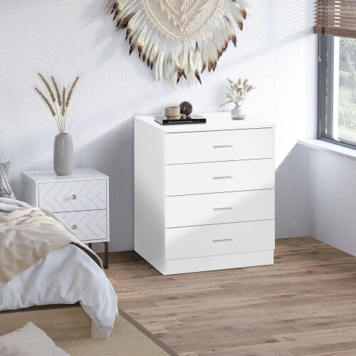 Wyld Haus Ziroma Metal And Wood White 4 Drawer Storage Chest
