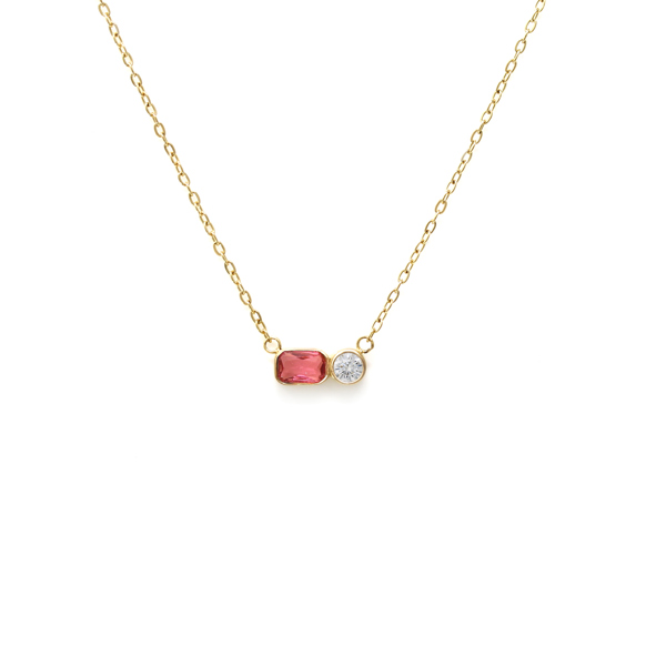 Say It With April Diamond Birthstone Necklace - Yellow Gold Plated