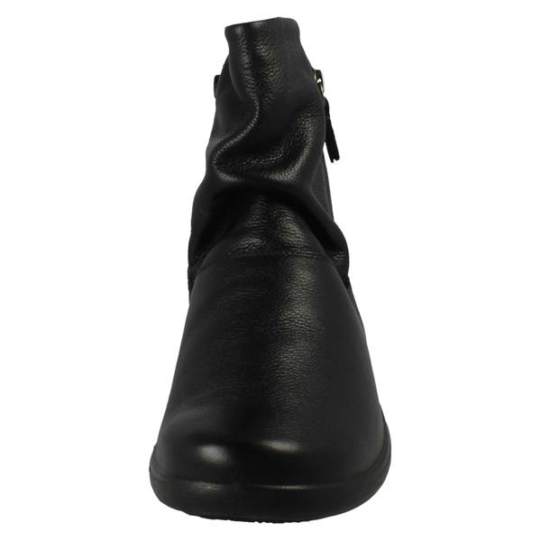 Padders Ladies Padders Textured Leather Rouched Ankle Boots Beau