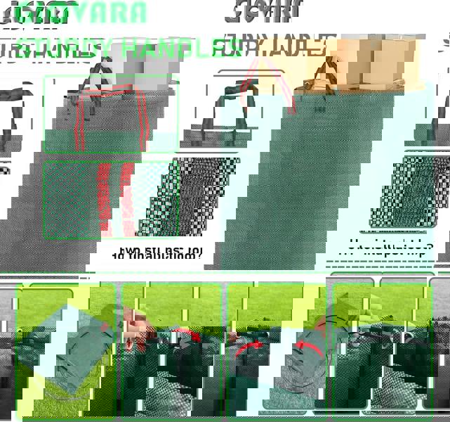 deAO Toys 2 x 500L Garden Waste Bags Waterproof Heavy Duty, Waterproof, Foldable, Reusable Garden Waste Bags