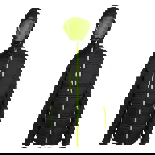 Regatta Professional Mens Thermal Padded Jacket - Black/Lime Green