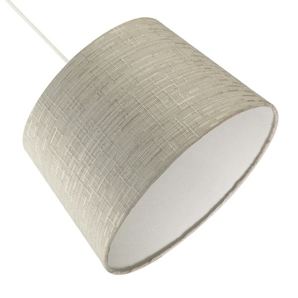 Silver Grey Jacquard Cotton Drum Lamp Shade for Lamp Base or Pendant Image 5